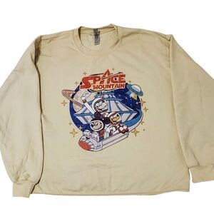 Great DISNEY Space Mountain Sweatshirt Size L MICKEY, PLUTO‎ and GOOFY!